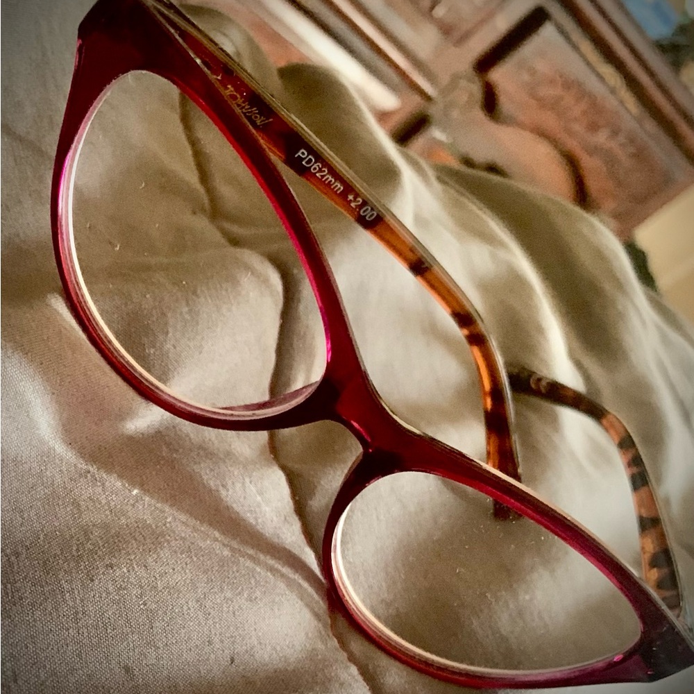 Betsey Johnson Red and Brown Glasses with Rounded Frame